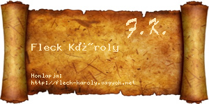 Fleck Károly névjegykártya